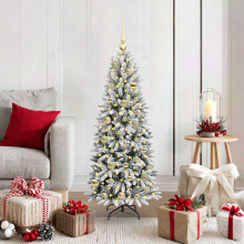 Berkfield Artificial Christmas Tree with 150 LEDs with Stand White 120 cm