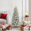 Berkfield Artificial Christmas Tree with 150 LEDs with Stand White 120 cm 1