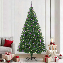 Berkfield Artificial Christmas Tree with 300 LEDs with Stand Green 240 cm