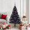 Berkfield Artificial Pre-lit Christmas Tree Black 150 cm PVC 1