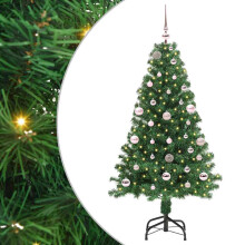 Berkfield Artificial Christmas Tree with 150 LEDs with Stand Green 150 cm