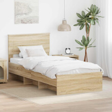 Berkfield Bed Frame with Headboard Sonoma Oak 80 x 200 cm Engineered Wood