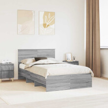 Berkfield Bed Frame Grey Sonoma 120 x 123 cm Engineered Wood
