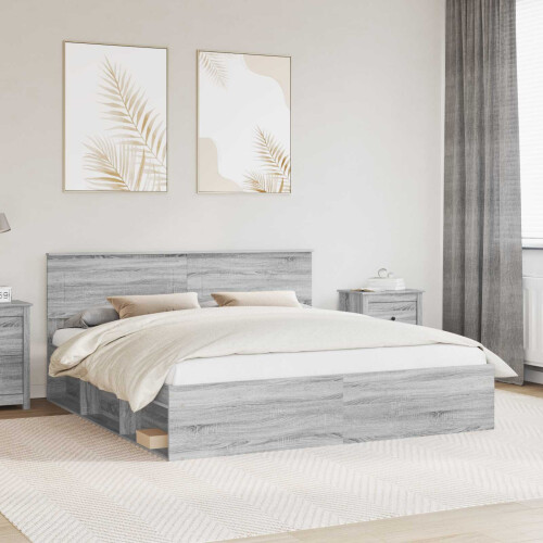 Berkfield Bed Frame Grey Sonoma 180 x 200 cm Engineered wood
