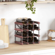 Berkfield Wine Rack for 12 Bottles Brown Solid Wood Pine