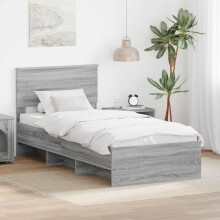 Berkfield Bed Frame Grey Sonoma 80 x 200 cm Engineered Wood
