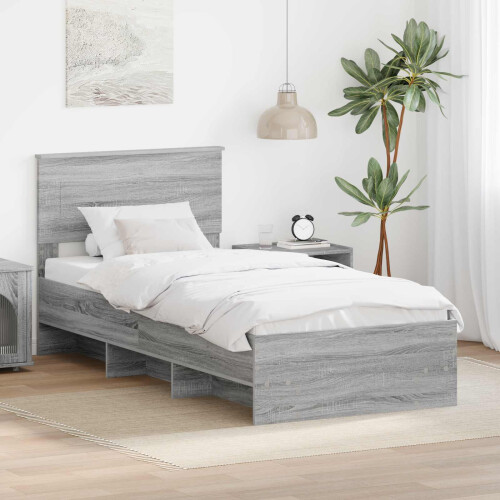 Berkfield Bed Frame Grey Sonoma 80 x 200 cm Engineered Wood