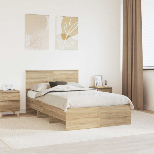 Berkfield Bed Frame Sonoma Oak 120 x 123 cm Engineered Wood