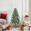 Berkfield Artificial Pre-lit Christmas Tree Green 120 cm PVC 1