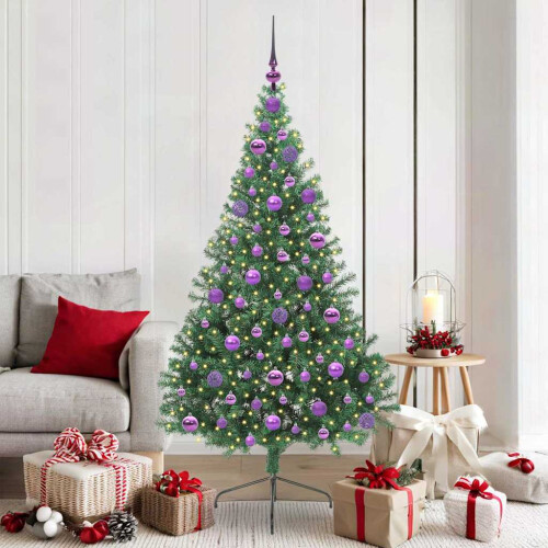 Berkfield Artificial Pre-lit Christmas Tree Green 180 cm PVC