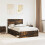 Berkfield Bed Frame with Drawer Smoked Oak 120 x 190 cm Solid Pine Wood 1