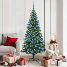 Berkfield Artificial Pre-lit Christmas Tree Green 180 cm PVC