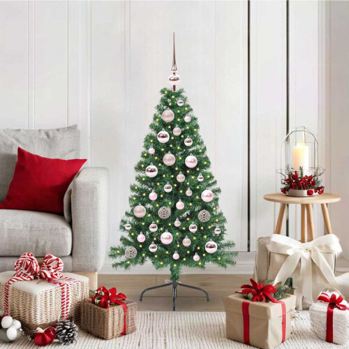 Berkfield Artificial Pre-lit Christmas Tree Green 120 cm PVC