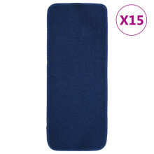 Berkfield Anti Slip Stair Mats 15 pcs 60x25 cm Navy Blue Rectangular