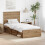 vidaXL Bed Frame Artisian Oak 75 x 190 cm Solid Pine Wood 1