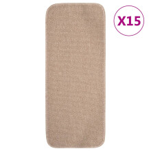 Berkfield Anti Slip Stair Mats 15 pcs 60x25 cm Beige Rectangular