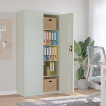 Berkfield File Cabinet Light Grey 90x40x180 cm Steel