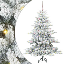 Berkfield Artificial Hinged Christmas Tree White 150 cm PVC and Steel