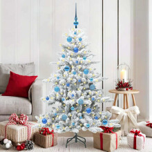 Berkfield Artificial Hinged Christmas Tree White 150 cm PVC and Steel