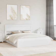 Berkfield Storage Bed with Headboard White 180 x 200 cm Engineered Wood