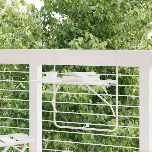 Berkfield Balcony Table White 60x40 cm Steel