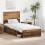 Berkfield Bed Frame with Headboard Old Wood 75 x 190 cm Solid Pine Wood 1