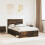 Berkfield Bed Frame with Drawer Smoked Oak 120 x 190 cm Solid Pine Wood 1