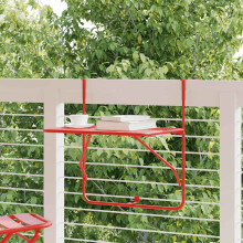 Berkfield Balcony Table Red 60x40 cm Steel