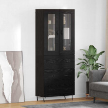 Berkfield Highboard Black Oak 69.5 x 34 x 90 cm Engineered Wood