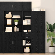 Berkfield Highboard Black Oak 40 x 42.5 x 185 cm Engineered Wood