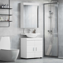 Berkfield Bathroom Furniture Set TULUM 2 pcs White 60 x 34 x 63 cm