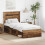 Berkfield Bed Frame with Headboard Old Wood 75 x 190 cm Solid Pine Wood 1