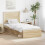 Berkfield Bed Frame with Headboard Sonoma Oak 75 x 190 cm Solid Pine Wood 1