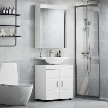 Berkfield Bathroom Furniture Set TULUM 2 pcs High Gloss White