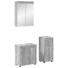 Berkfield Bathroom Furniture Set TULUM Grey Sonoma Engineered Wood