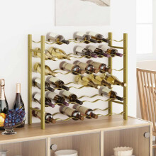 Berkfield Wine Rack for 36 Bottles Gold Metal
