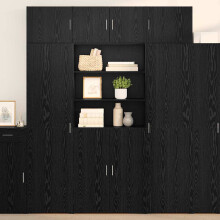 Berkfield Highboard Black Oak 80 x 42.5 x 185 cm Engineered Wood