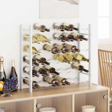 Berkfield Wine Rack for 36 Bottles White Metal