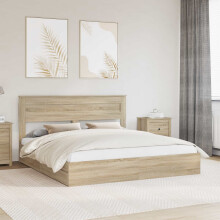 Berkfield Storage Bed with Drawer Sonoma Oak 180 x 200 cm Engineered Wood