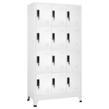 Berkfield Locker Cabinet White 90x45x180 cm Steel