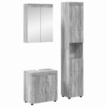 Berkfield Bathroom Furniture Set TULUM 3 pcs Grey Sonoma 60 x 34 x 63 cm