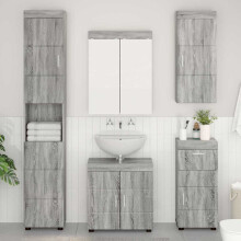 Berkfield Bathroom Furniture Set TULUM 5 pcs Grey Sonoma 60 x 34 x 63 cm