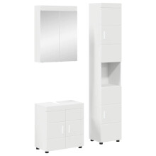 Berkfield Bathroom Furniture Set TULUM 3 pcs White 60 x 34 x 63 cm