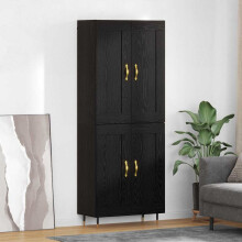 Berkfield Highboard Black Oak 69.5 x 34 x 90 cm Engineered Wood