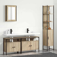 Berkfield Bathroom Furniture Set 4 pcs Sonoma Oak Engineered Wood