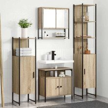 Berkfield Bathroom Furniture Set 4 pcs Sonoma Oak Engineered Wood