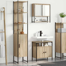 Berkfield Bathroom Furniture Set 3 pcs Sonoma Oak Engineered Wood
