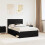 Berkfield Bed Frame with Headboard Black 135 x 190 cm Solid Pine Wood 1