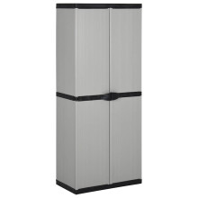 Berkfield Garden Storage Cabinet with 3 Shelves Grey&Black 68x40x168 cm