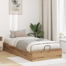 Berkfield Ottoman Bed Frame Artisan Oak 80.5 x 200 cm Engineered Wood